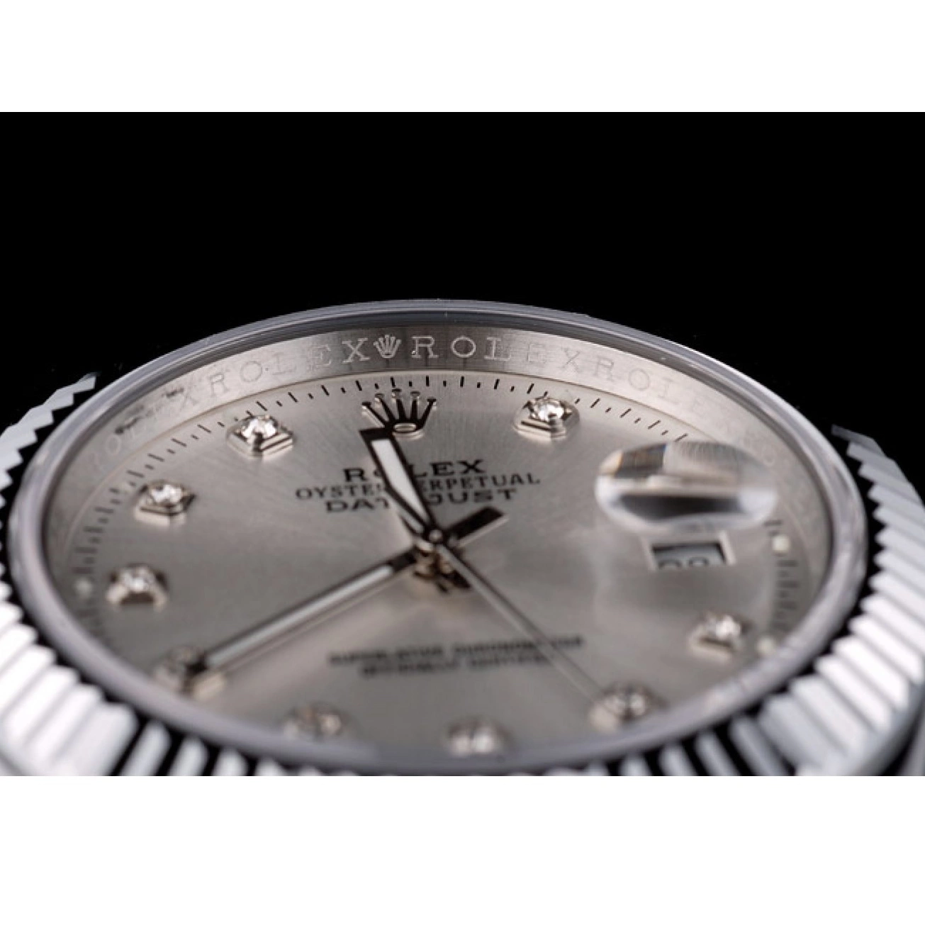 Good Copy Rolex Watches Ribbed 41996 Rolex Silver Dial Steel Swiss DateJust Stainless Bezel 0804